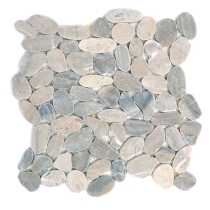 VENETIAN PEBBLES - 2X2/12X12, SILVER FLAT, SATIN